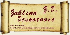 Žaklina Despotović vizit kartica